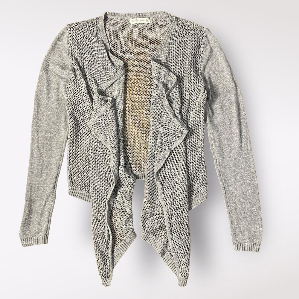 Abercrombie & Fitch‎ Cable Knit Beachy Cover Up Sweater Womens Size M/L Gray